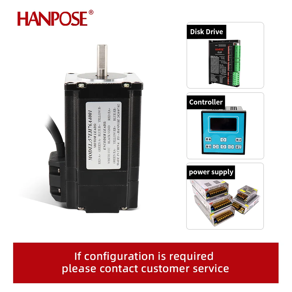 57EH76+CL57 드라이브 세트 4.0A 2.2N.m NEMA 23 폐쇄 루프 모토 57CME22 CNC 밀링용 DC-20-50v 서보 드라이버