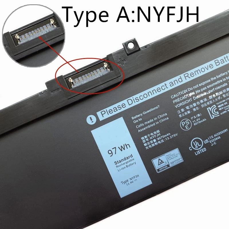 Batterie Compatible Avec Dell 7730 7740 NYFJH - 11.4V 8509mAh
