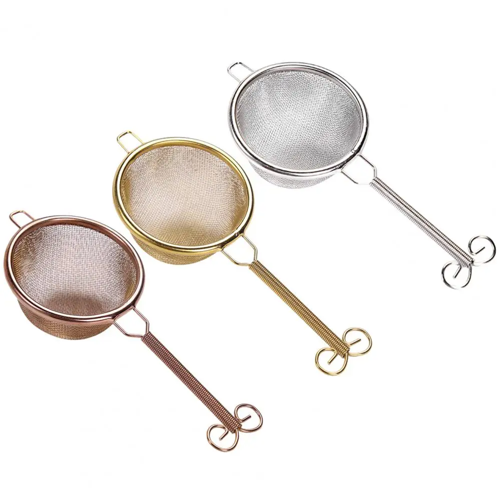 

Tea Strainer Stainless Steel Fine Mesh Portable Tea Leaf Filter Oil Strainer Flour Colander Sieve Kitchen Supplies