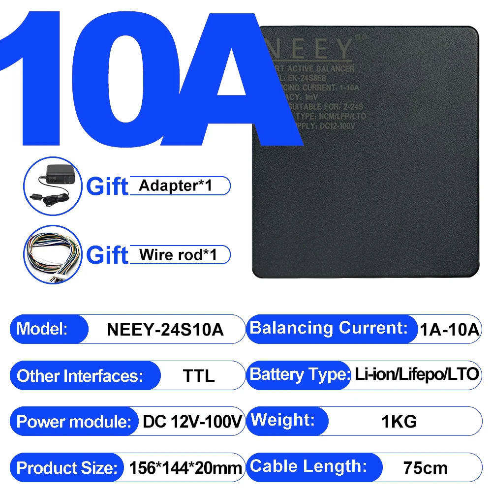 Smart Active Battery Balancer 4A 8A 10A 15A for LiFePO4 Li-ion LTO - 3S to 24S Battery Equalization System with APP Control US EU Stock