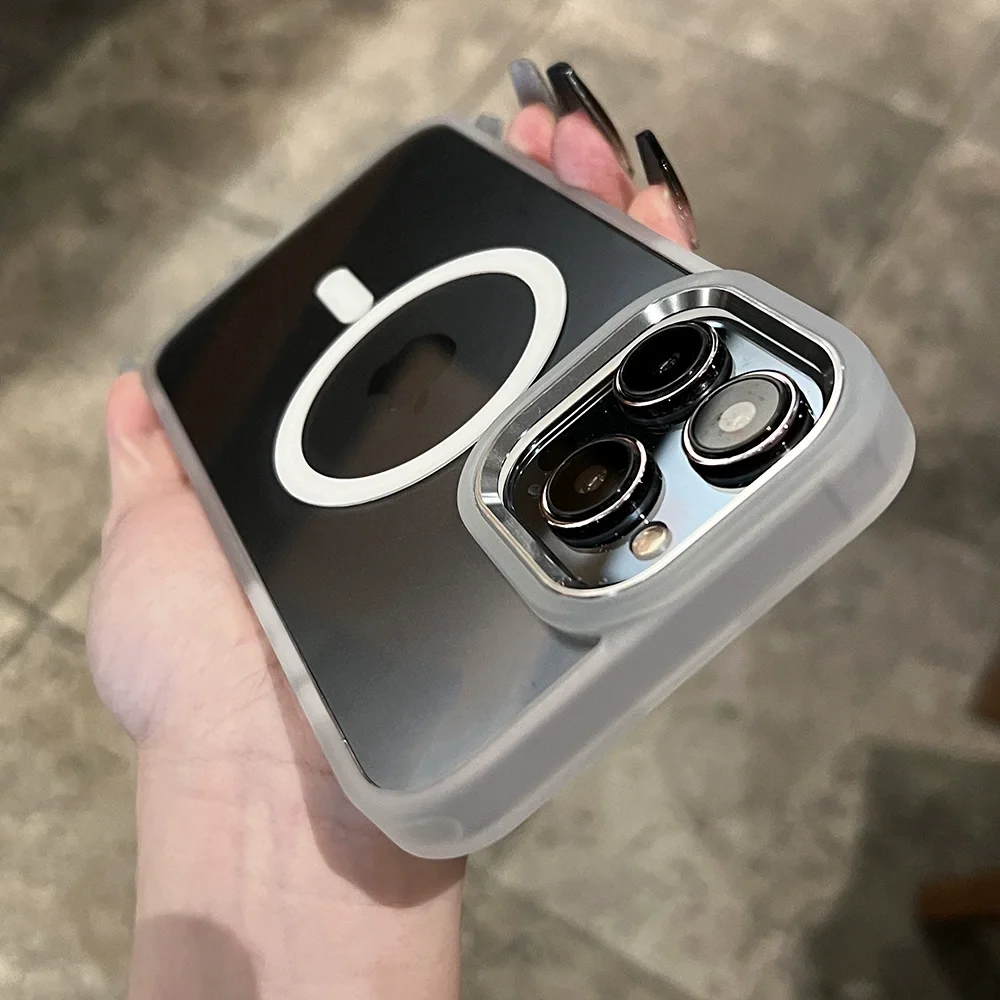 thumbnail image 1 of Luxury For Magsafe Wireless Charging Magnetic Case for iPhone 15 14 Plus 13 12 11 Pro Max Shockproof Bumper Clear Armor Cover, 1 of 5