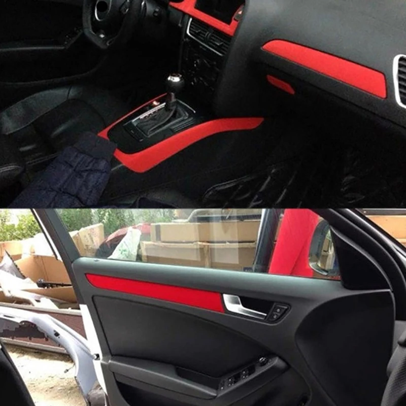 Fai da te auto panno di velluto adesivo tessuto di flanella autoadesivo  auto adesivo decorazione d'interni decalcomania nero grigio rosso  arredamento 20x148cm - AliExpress