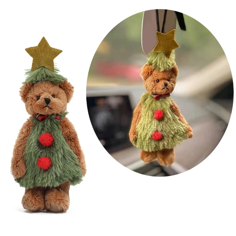 

Christmas Plush Bear Toy Holiday Decor Festive Designs for Home Farmhouse Warm and Lovely Feel Kids Playing Toy