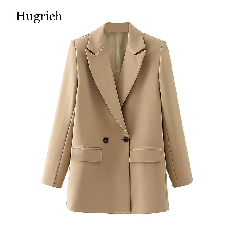 Women Office Wear Suit Blazer 2021 Solid Casual Single Breasted Coat Jacket Long Sleeve Notched Collar Pockets Blazers