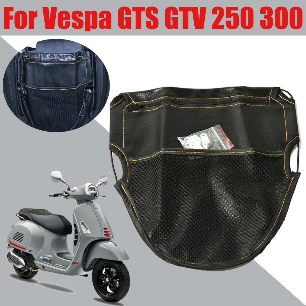 Per Piaggio Vespa Sprint Gts Gtv 250 300 Accessori Pu Leather Moto Scooter Seat Bag Scooter Under Seat Storage Pouch Bag