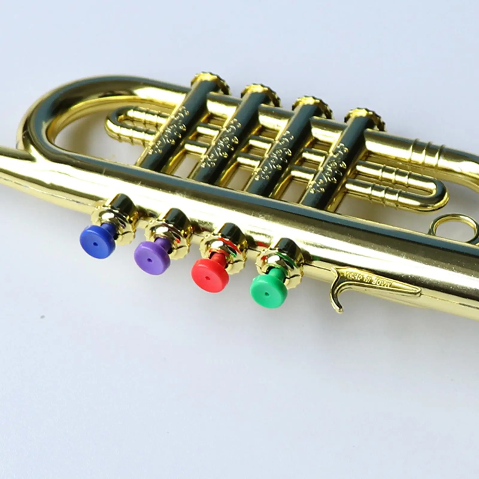 Trumpet Instrument Plastic Trumpet Wind Instrument for Children With 3 Colored Keys