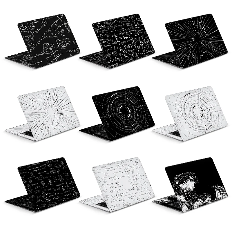 Capa Preta Laptop Pele Adesivos Notebook Film Vinyl Adesivo Decalque para hp Macbook Acer Msi Decalque Original 12 13 14 15.6 17