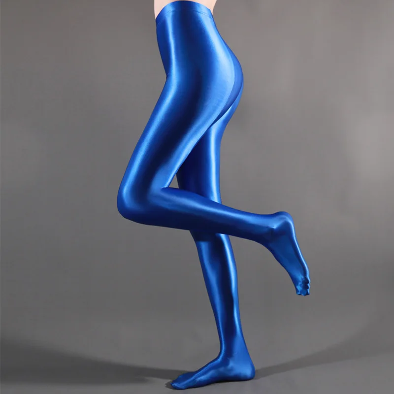 Sexy Women Fitness Thin Transparent Tights Shiny Sports Gym Leggings Satin Glossy Stockings Dance Workout Club Party Pantyhose