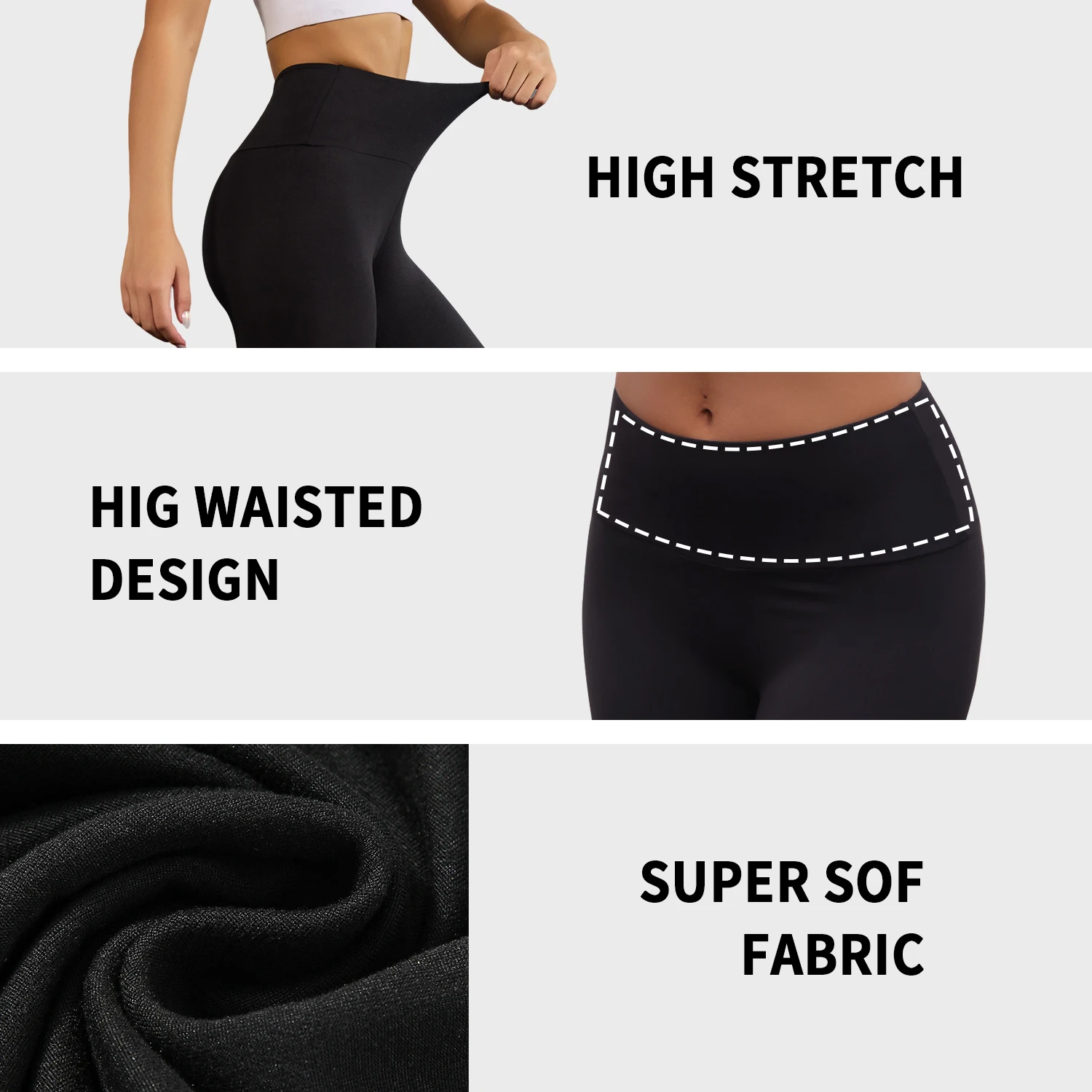 Women's High Waisted Capri Super Soft Tummy Control No See Through Workout Yoga Running Athletic Push Up Gym Leggings 3 Pack yoga pants