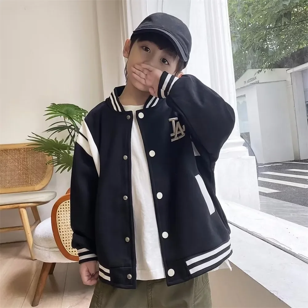 thumbnail image 1 of Chaqueta elegante para niños, uniforme de béisbol con cuello en V, Top de manga larga, prendas de vestir exteriores a la moda, primavera y otoño, 2023, 1 of 4