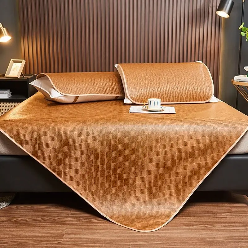 Summer Bamboo Rattan Mattress Adult Baby Cool Sleeping Mat Kit 200x220cm Single Double Bed Foldable Sheet Bed Protection Pad