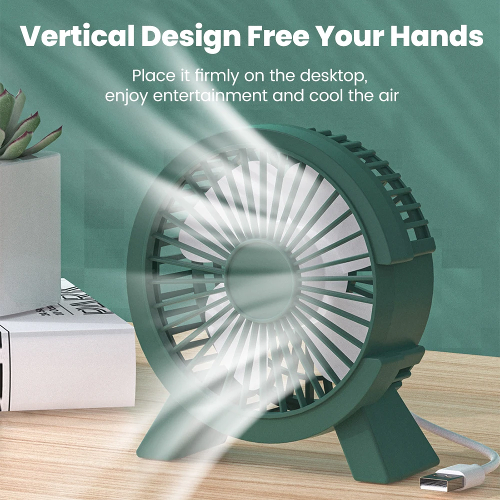 Compact Portable USB Desktop Fan with Rechargeable Cable for Home, Dorm, and Office Use