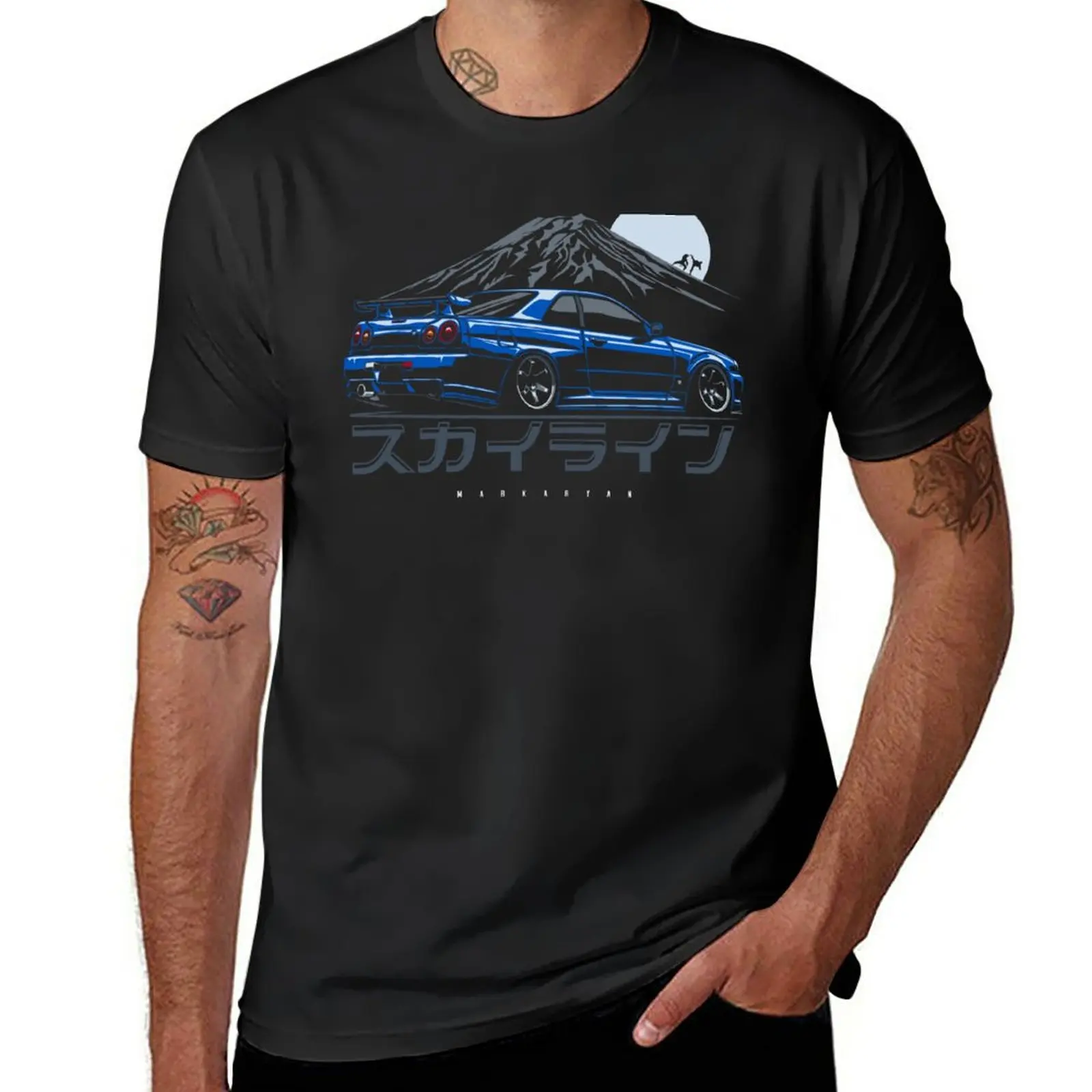 

New Skyline GTR R34 T-Shirt man clothes Short sleeve t-shirts man Short sleeve tee men