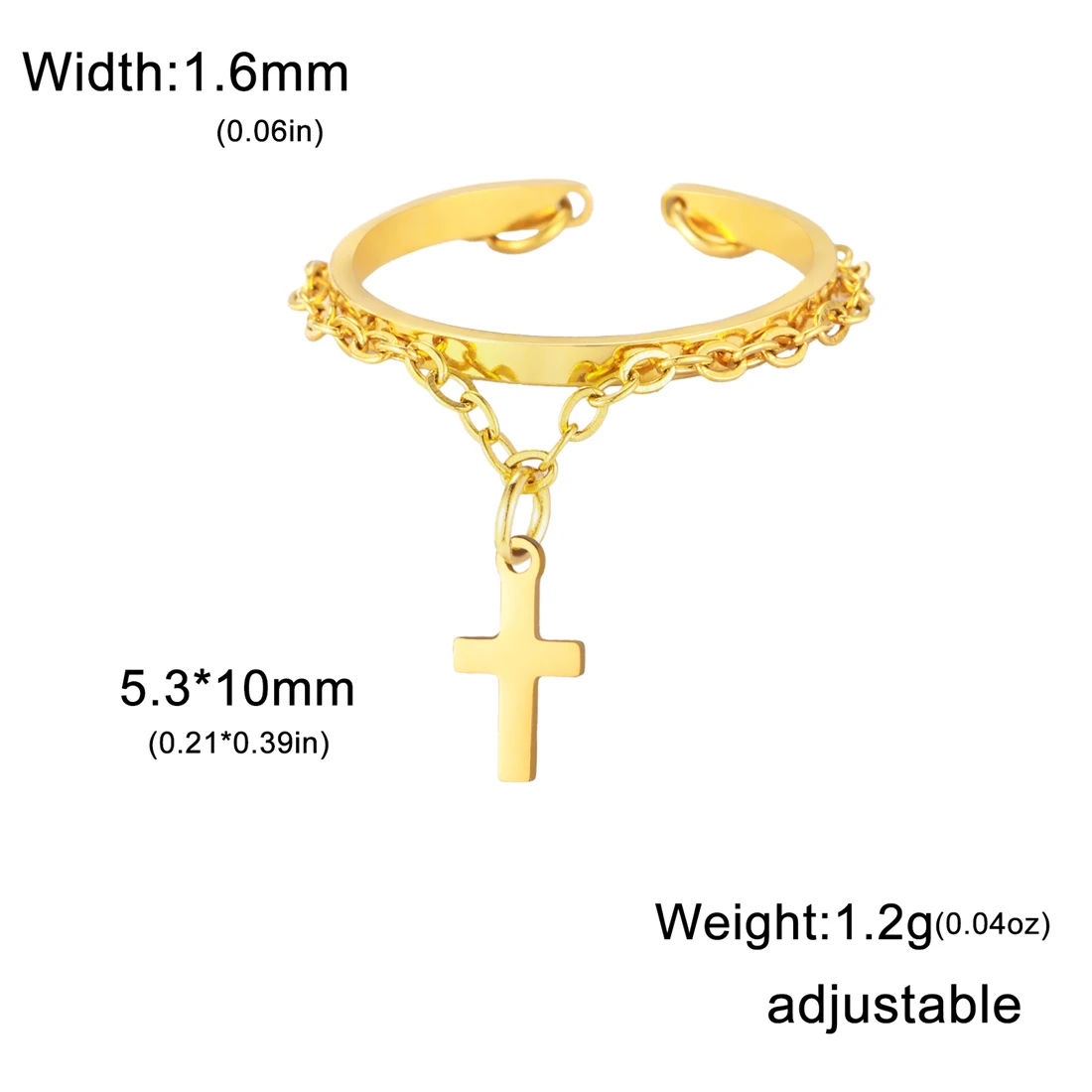 Davidstern Kreuz Ring Edelstahl Mode Planet Schmetterling Fünfeck Anhänger Ringe Doppelschichten Party Schmuck Geschenk – Detail 26
