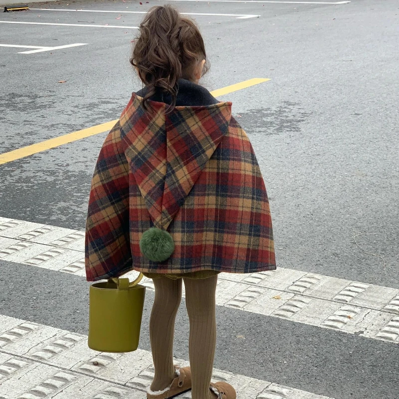 두꺼운 모직 망토 두꺼운 따뜻한 모직 망토 재킷 아동복 어린이 겨울 재킷 소년 푸퍼 재킷 여성용 가방