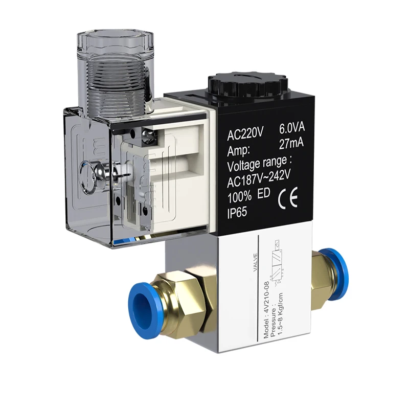 Válvula de ar Solenóide Pneumática Válvula Normalmente Fechada Posição Port 2v02508 12v 24v 110v 220v Volt