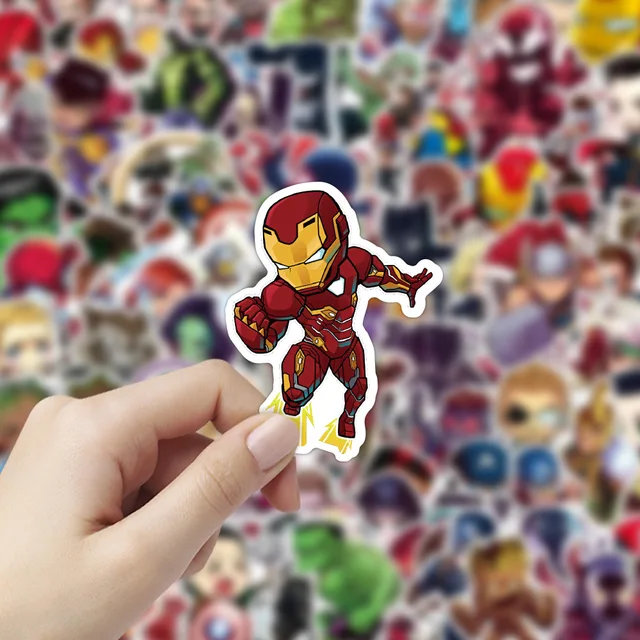 10/30/50/100PCS Disney Marvel The Avengers Cute Super Hero Cartoon Stickers Graffiti Decals Laptop Car Bike Toy Sticker for Kids 3