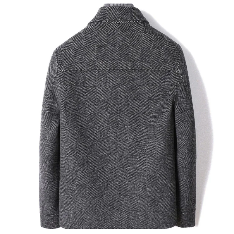 Double Sided Cashmere Jacket Man Sheep Suit Mens Casual Blazer Fashion Cargo Wool Coat Short Cashmere Jackets For Men Blazer 2