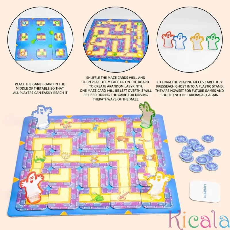 Ghost Madness Maze Puzzle Game Family Entertainment Education Brain Teaser Board Games for Children Gifts