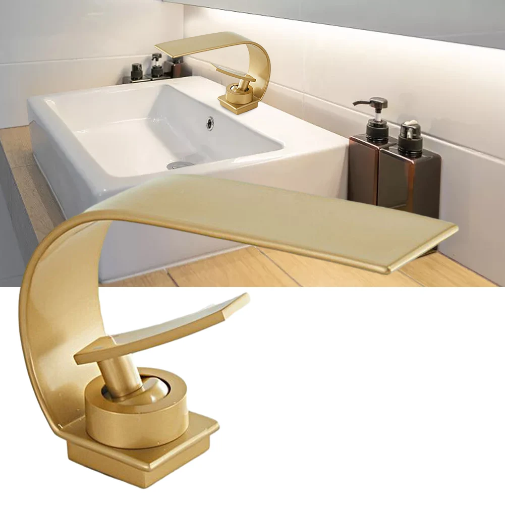 1pcs toilets Basin Faucet Waterfall Brass wall-mounted basin faucet hot and cold Bathroom Plate Home Parts