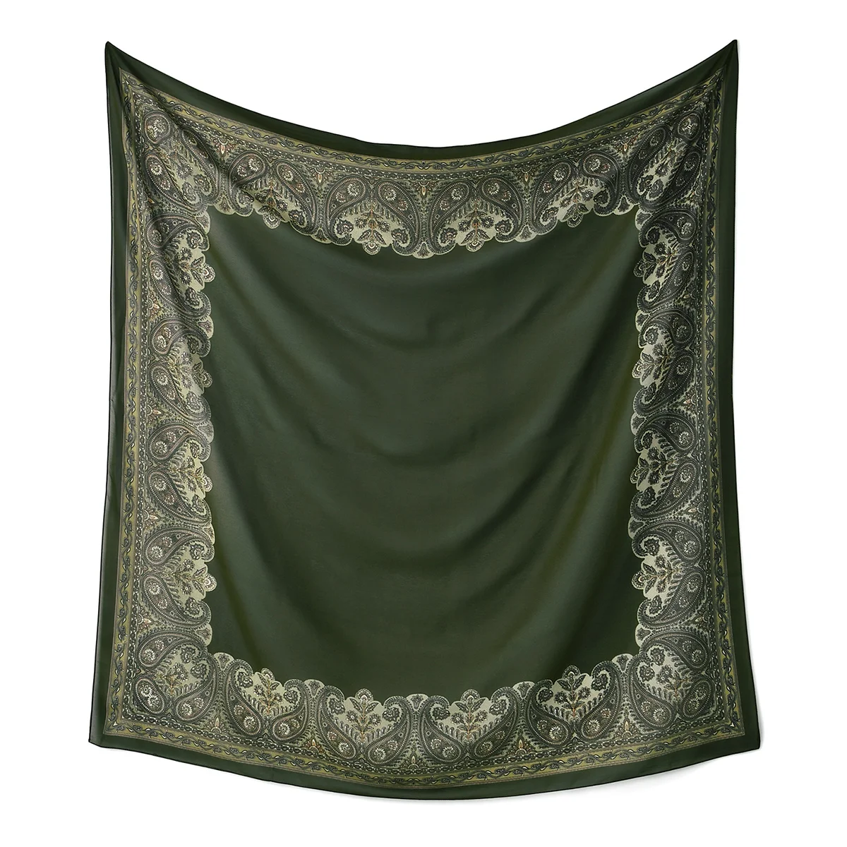 ODAWA Sciarpa Quadrata In Raso Con Fiori Tropicali – Donna, Scialle E Foulard Per Capelli 61 Cm