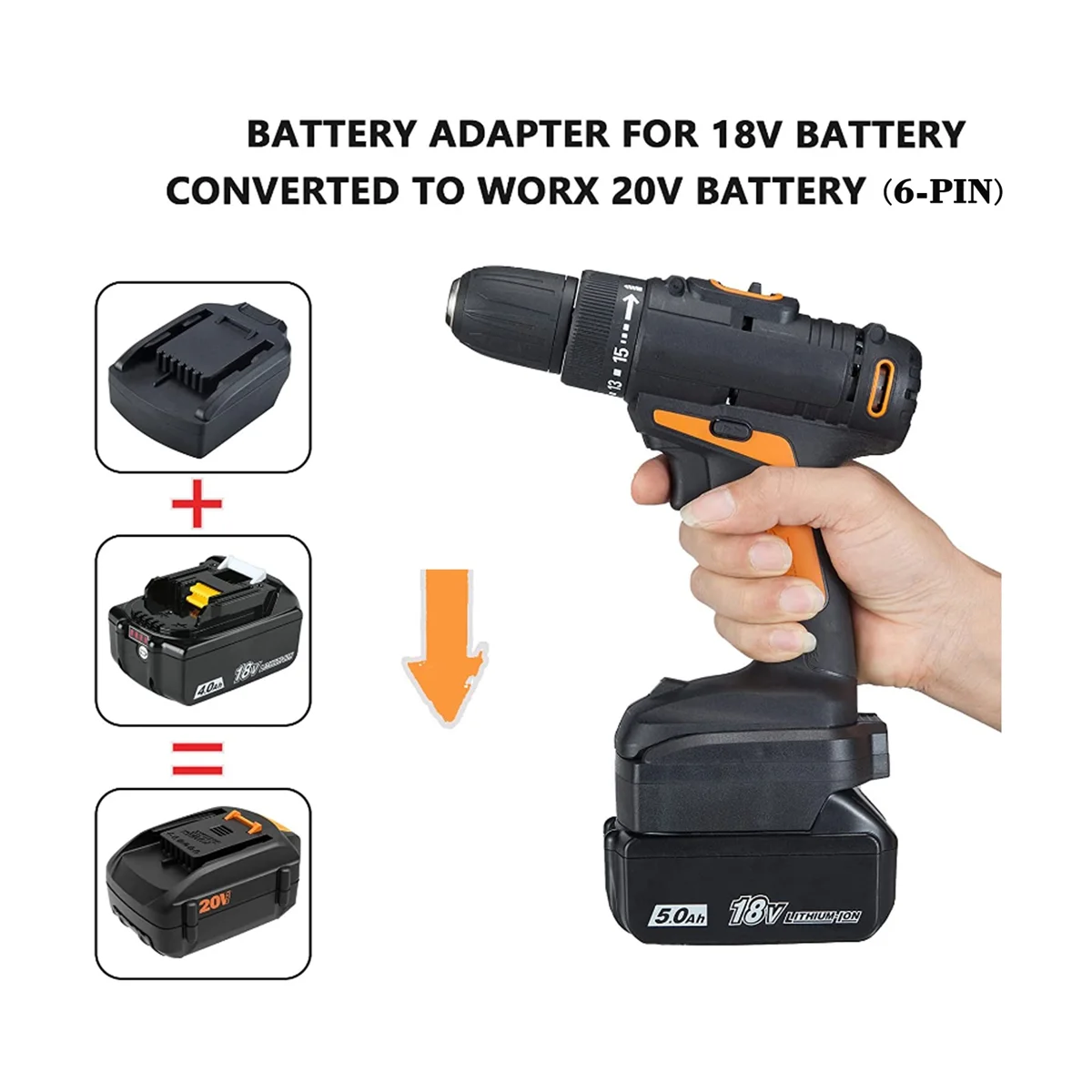 

Battery Adapter for Makita 18V BL Series Battery Conversion for WORX 20V 6PIN Lithium Battery Tool Converter