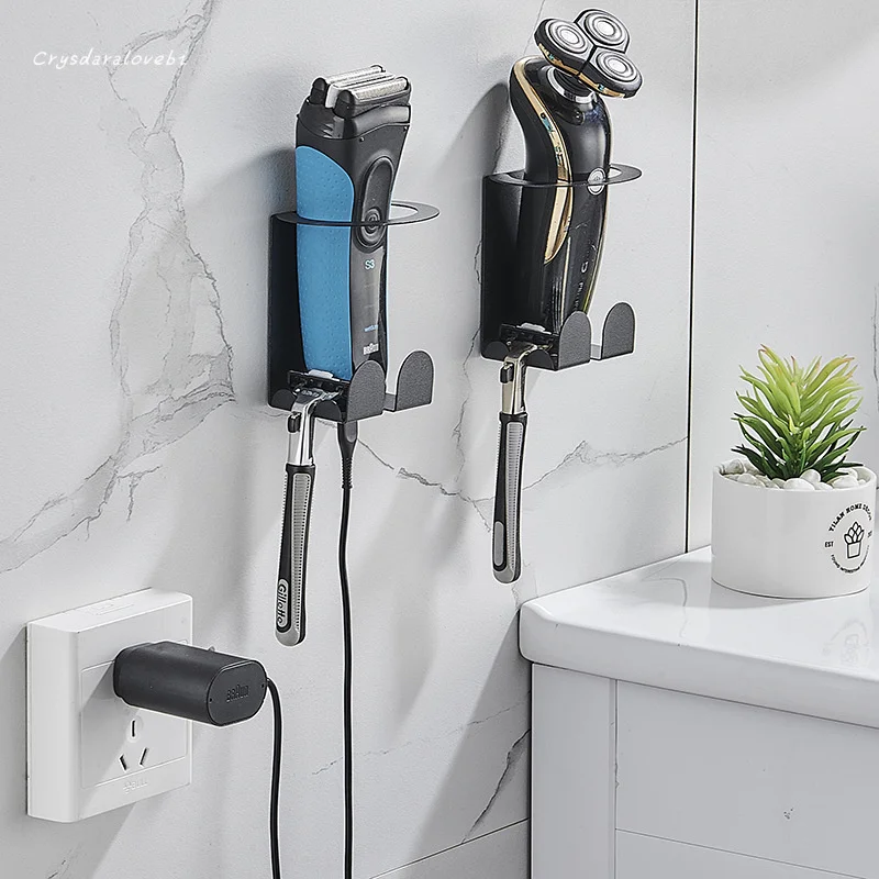 Electric Shaver Holder Storage Razor Bracket Hanger Storage Shelf Wall