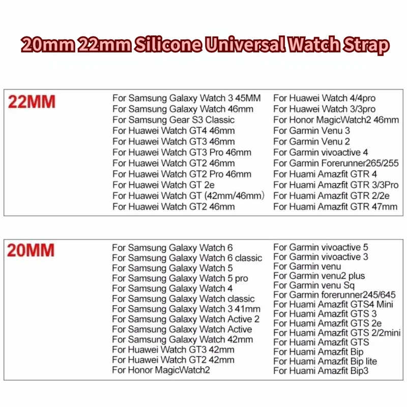حزام ساعة سيليكون قابل للتنفس 20 مللي متر 22 مللي...