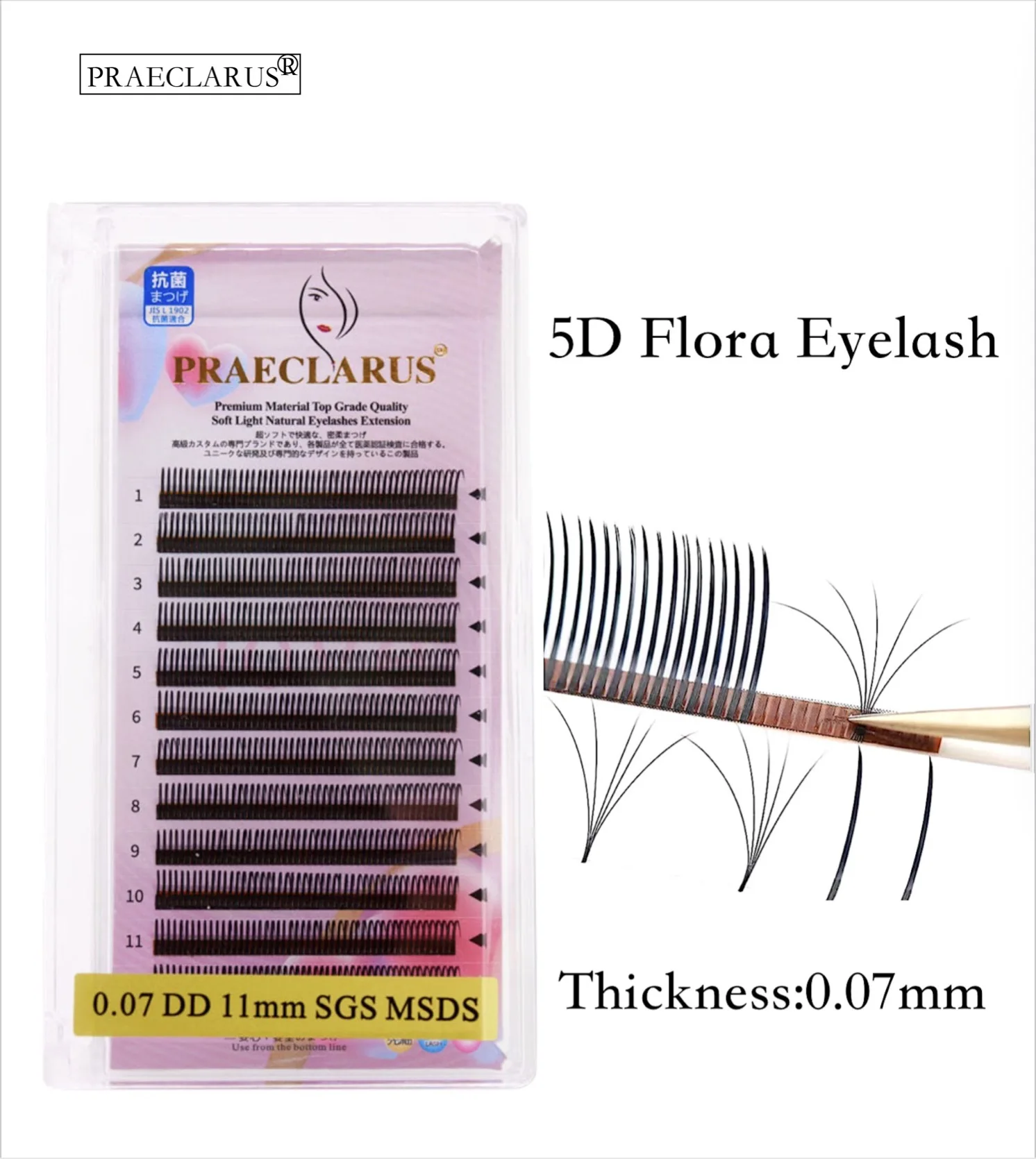 

[Доставка в течение 24 часов] 5D Цветочные ресницы 1-я Auto Blossom Curl C D DD 0,07 мм easy fan натуральные ресницы для макияжа