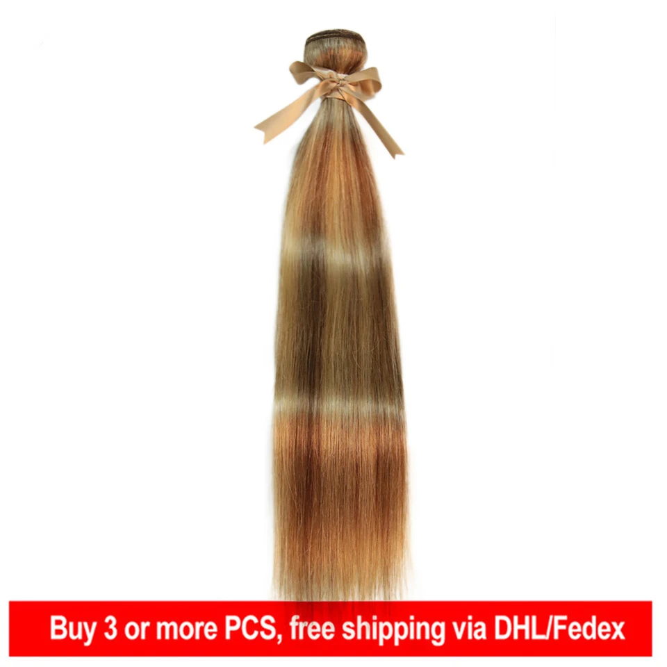 11A Straight Human Hair Highlight Straight Human Hair Bundles Ombre Brazilian Bundles Remy Extensions