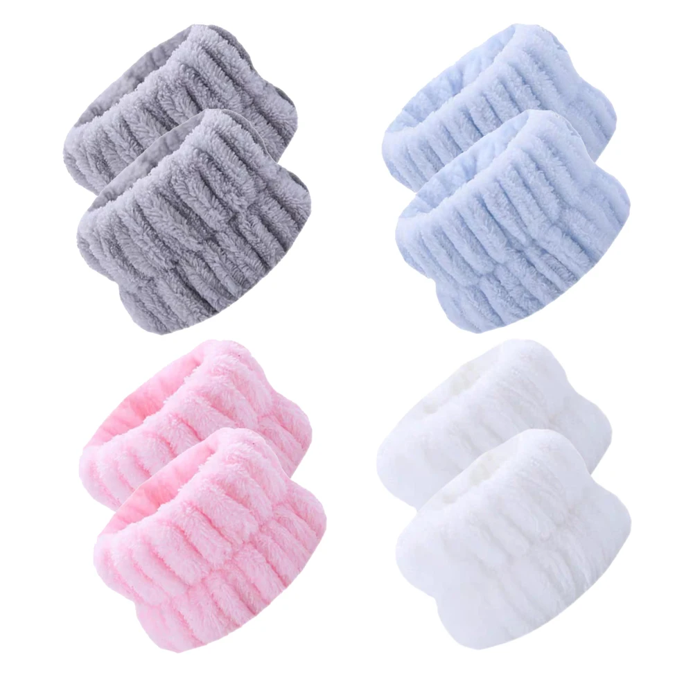 

1/2Pair Wrist Spa Washband Microfiber Wrist Wash Towel Band Wristbands for Washing Face Absorbent Wristbands Wrist Sweatband