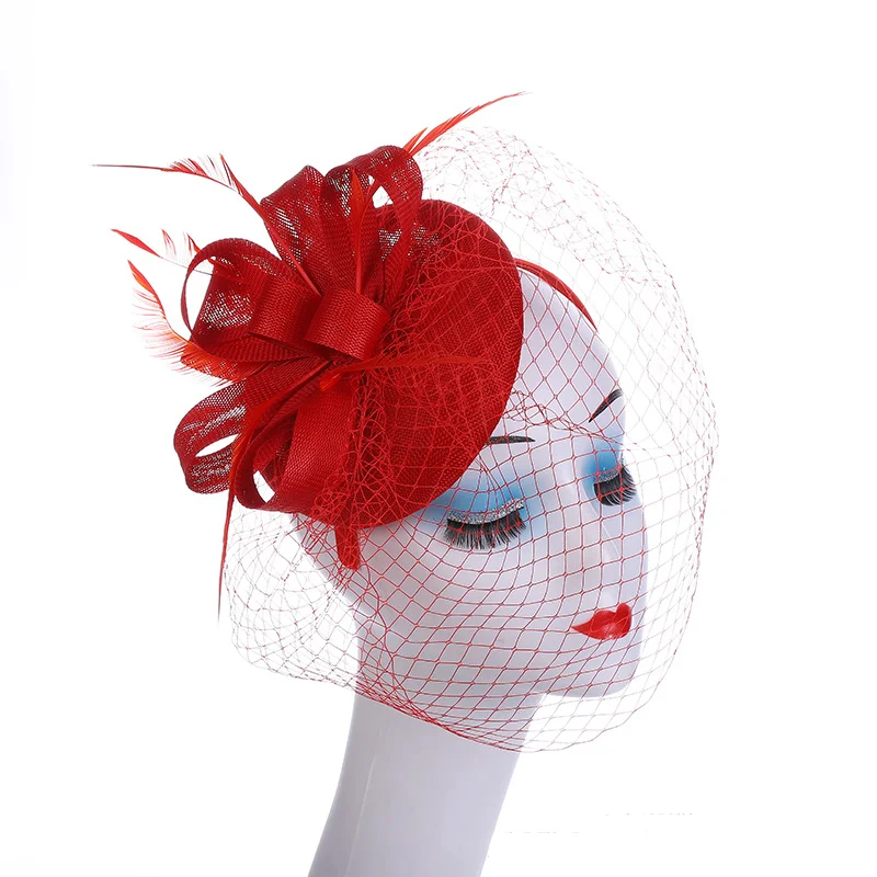Elegant Women's Pillbox Fascinators Hat Headband Tea Party Fascinator Hat Veil Kentucky Derby for Cocktail