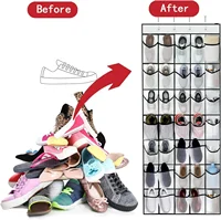 Hanging Shoe Rack Organizer Over The Door Shoe Organizer 12/14 Large Breathable Mesh Pockets Slippers Organizer Shoe Storage 2