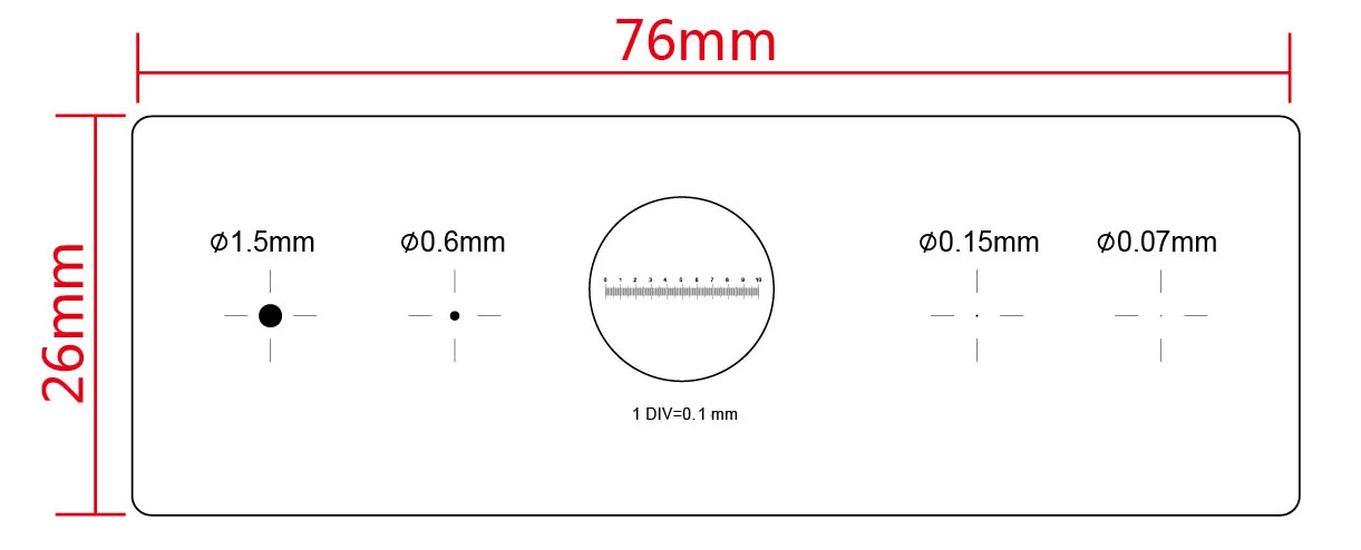 

Microscope Stain Card Wire Gauge Ferrin Ruler Caliper Magnifying Glass Inspection Area Gauge Radius Diameter