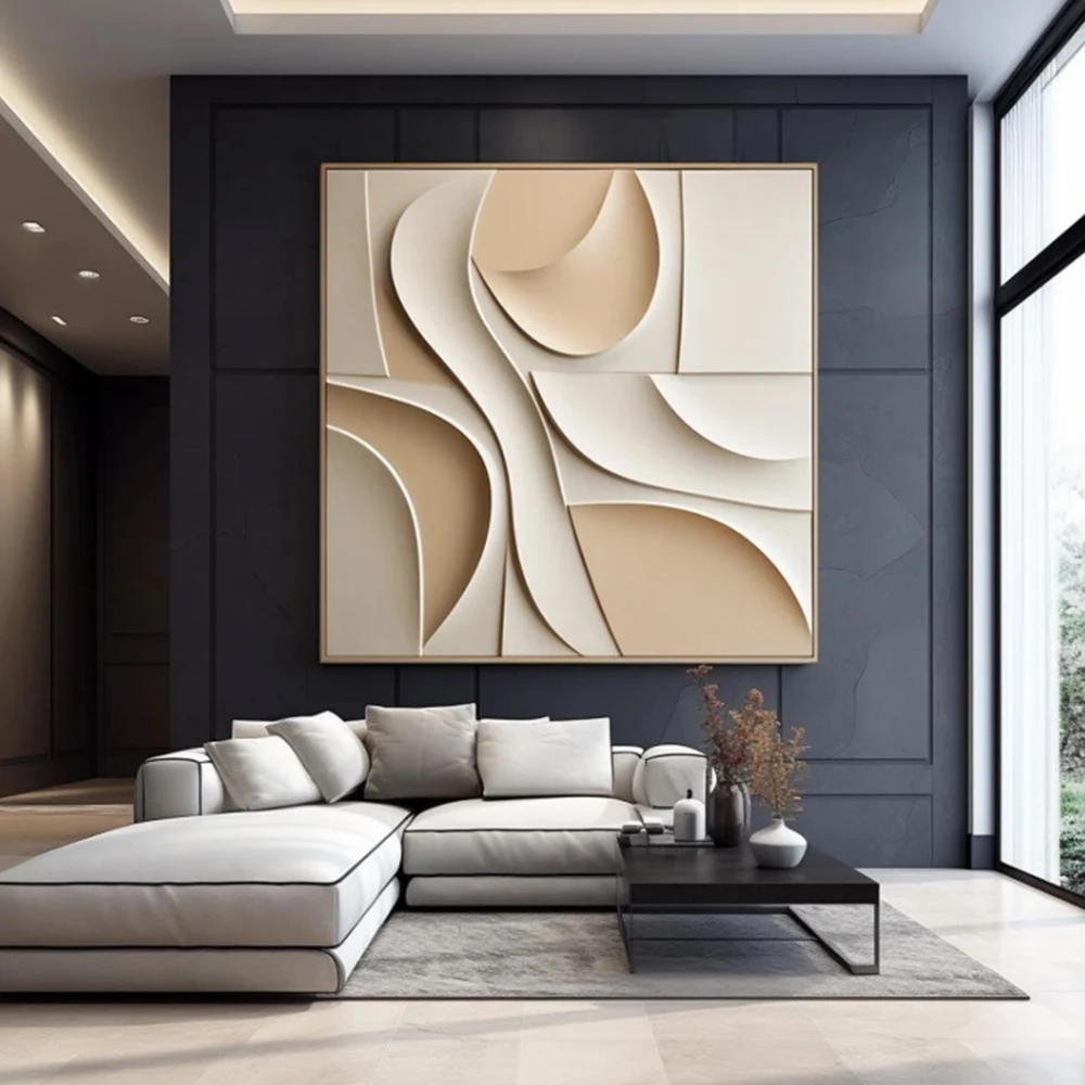 Abstract Relief Geometric Art Posters 4