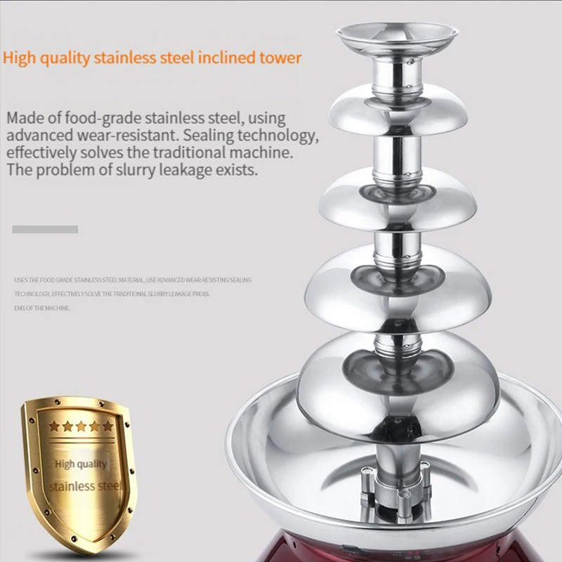 Chocolate Fountain Chocolate Melting Pot With Heating Fondue Waterfall Hotpot Machine