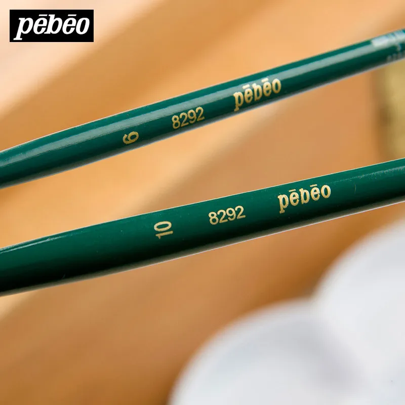 2개입 페베오 아티스트 수채화 라운드 포인트 팁 페인트 브러쉬, 수채화, 아크릴, 잉크, 구아슈, 오일, 템페라 그린용 나일론