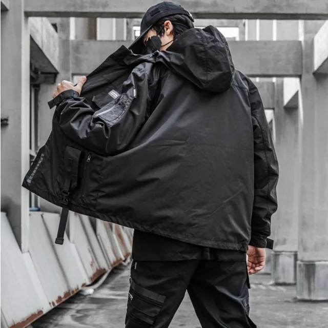 Reflective Patch Multi Pocket Hooded Jacket 6