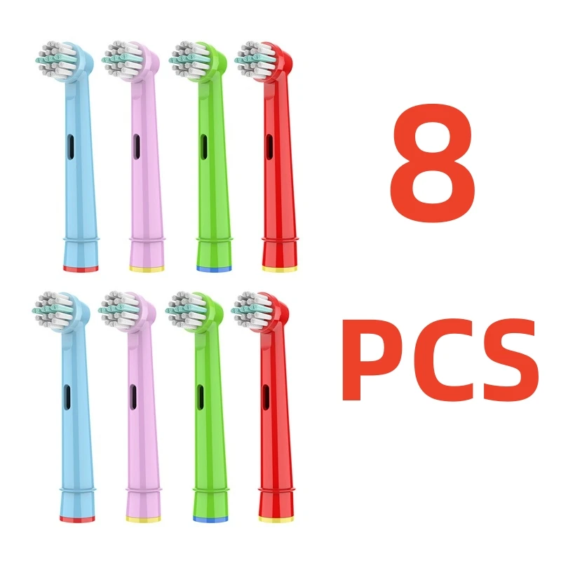 8Pcs Replacement Kids Children Tooth Brush Heads For Oral B EB-10A Pro-Health Stages Electric Toothbrush Oral Care, 3D Exce