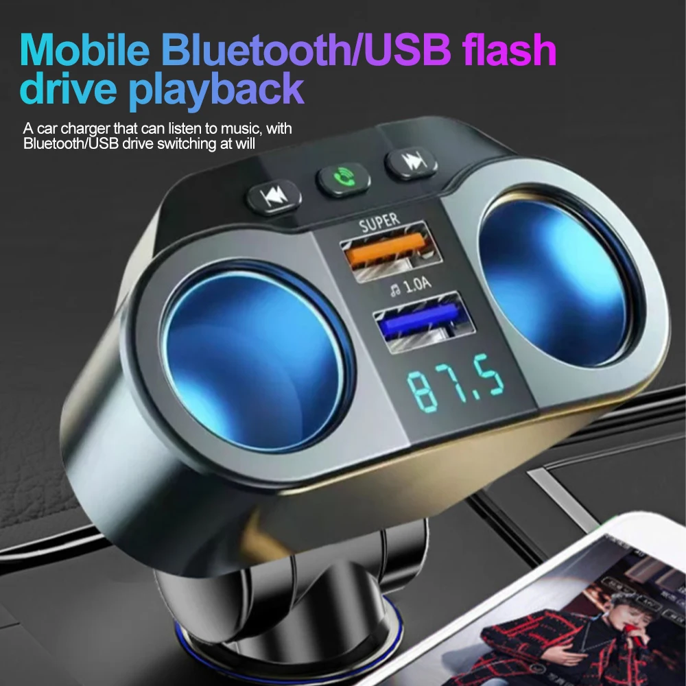 can you play aux through cigarette lighter Add USB Power and Stereo -In to your car system, easily RCA RFMT10Z 3.5mm Input FM