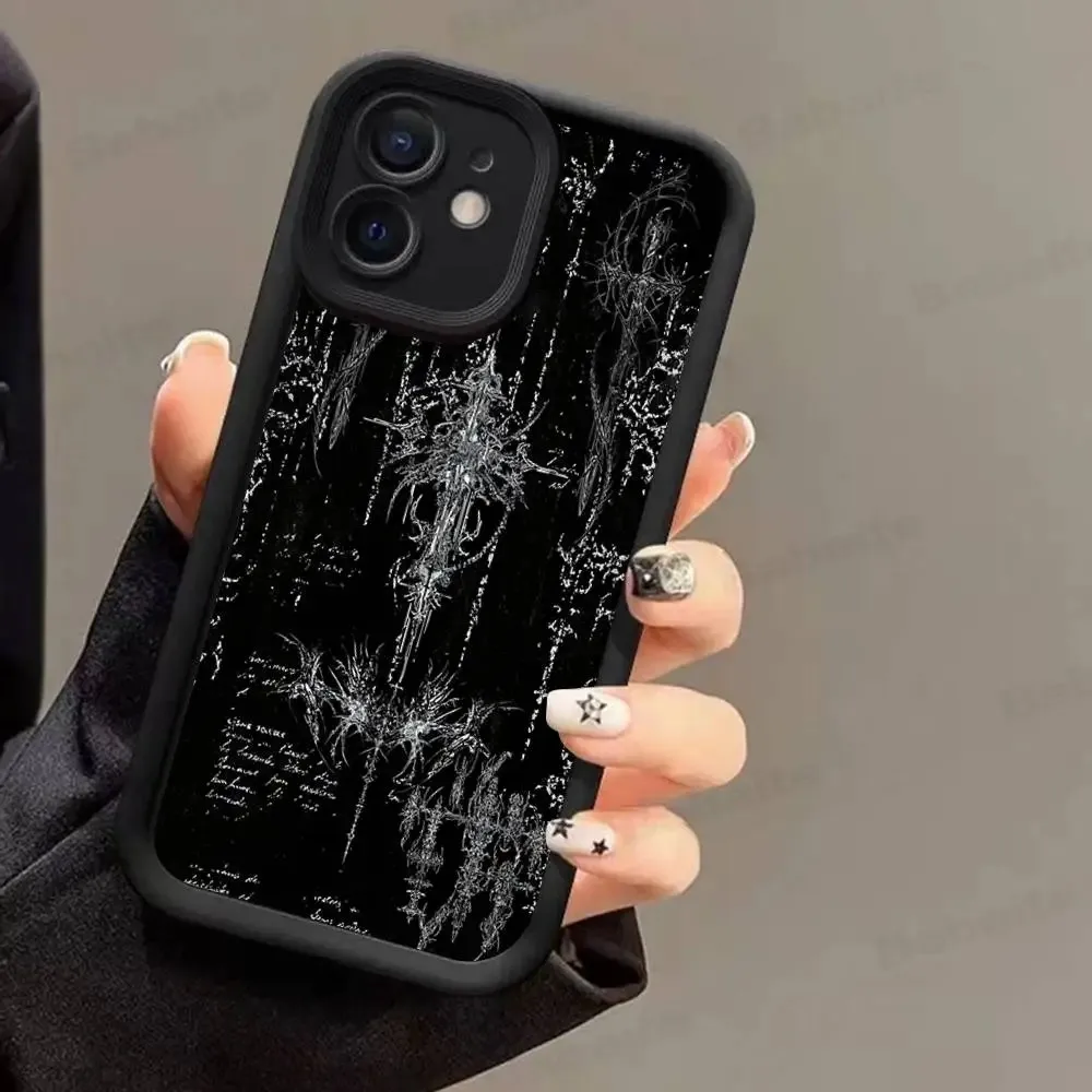 Soft Retro Gothic Cyber Sigil Cross Back Cover Phone Case