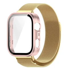 Premium Milanese Metal Strap and Protective PC Case - Huawei fit 4 Pro (Gold pink)