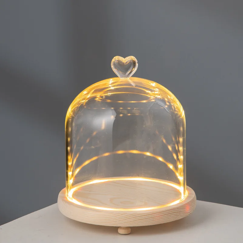 Diameter=15cm Different Height=15cm  17cm 18.5cm Glass Dome Vase Home Deocration Transparent Cover Wedding Prop Birthday Gift 6