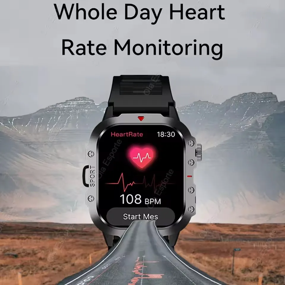 2025 New Military Smart Watch Men Waterproof Outdoor Sports Fitness Tracker Health Monitor 2.19" BT Call Smartwatch HT30 5