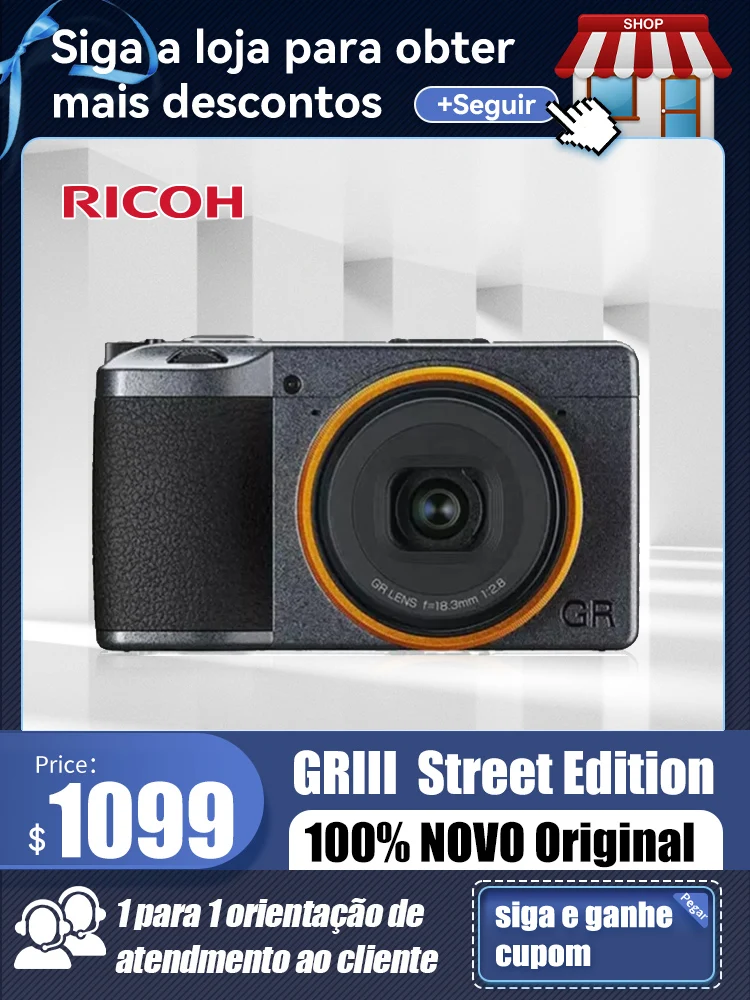 Ricoh GR III 스트리트 에디션 디지털 컴팩트 카메라 24mp 18.3mm F2.8 렌즈 터치 스크린 LCD VLOG 여행용 휴대용 GR3, 컴팩트 카메라 컴팩트 카메라 24mp mm F2.8 렌즈 터