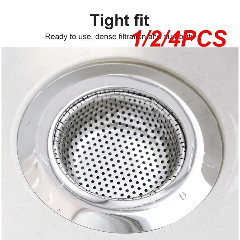 

1/2/4PCS Stainless Steel Slip-net Sink Garbage Floor Drain Sewer Filter For Kitchen Household Anti-blocking Sink Drain Sink