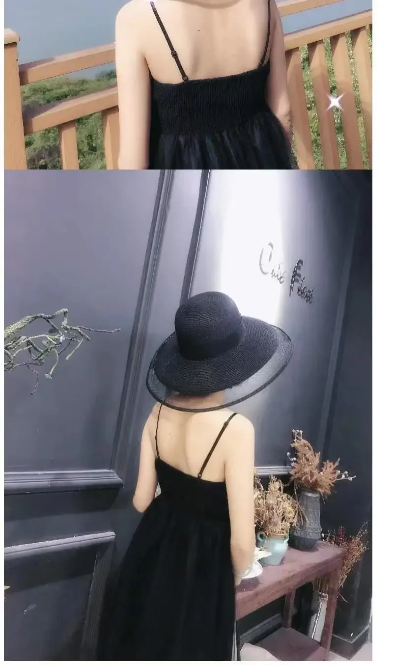 Women's Wide Brim Foldable Straw Sun Hat Uv Protection Beach Cap_voghion.com