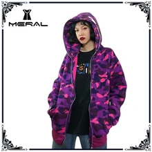 

MERAL Women Japanese Shark Camouflage Hoodies Sweatshirts Female Early Autumn Harajuku Hip-Hop Loose Leisure Hoodie