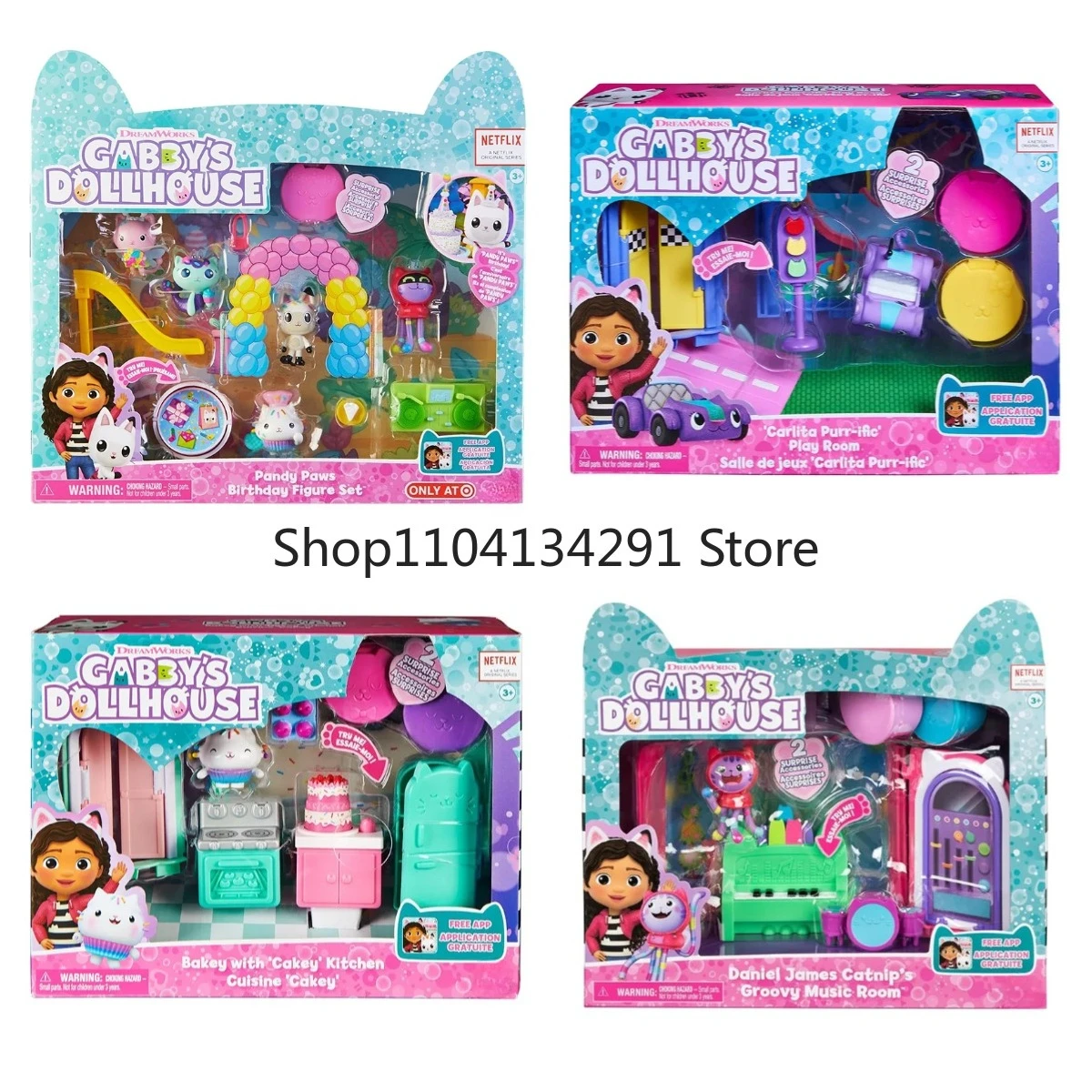 Gabby's Dollhouse – Set Di 12 Mini Figure Del Film, Con Gabby Sirena, MerCat E Pandy, Giocattoli Per Bambini