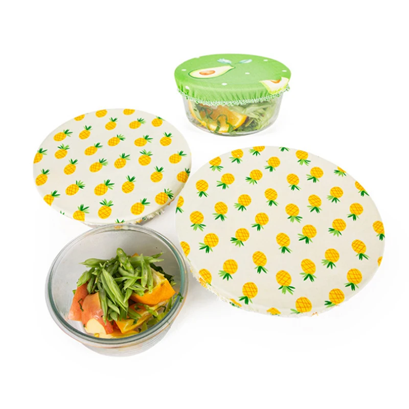 Cotton Bowl Cover Stretchable Lid For Bowls Reusable Space-saving Ecofriendly Breathable Dust Cover 1/3SETS